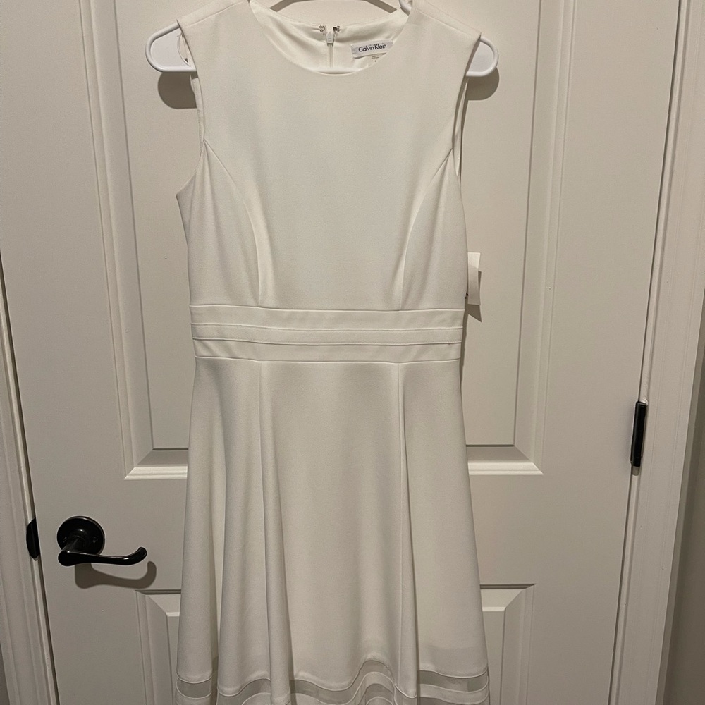 White Calvin Klein A Line Dress